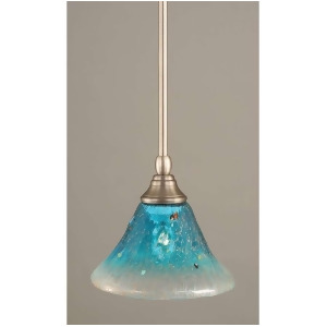 Toltec Lighting Stem Mini Pendant 7' Teal Crystal Glass 23-Bn-458 - All
