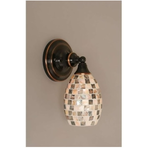 Toltec Lighting Wall Sconce Black Copper Finish 5' Seashell Glass 40-Bc-408 - All