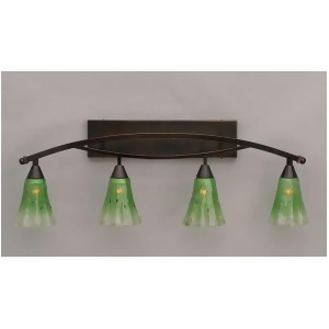 Toltec Lighting Bow 4 Light Bath Bar 5.5' Kiwi Green Crystal Glass 174-Bc-723 - All