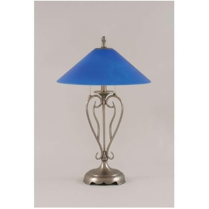 Toltec Lighting Olde Iron Table Lamp 16' Blue Italian Glass 42-Bn-415 - All
