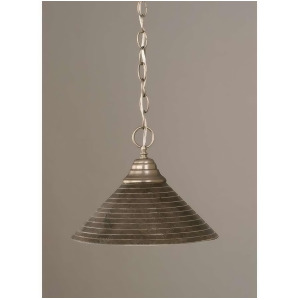 Toltec Lighting Chain Hung Pendant 12' Charcoal Spiral Glass 10-Bn-442 - All