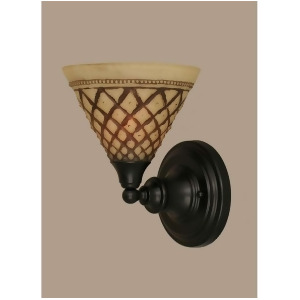 Toltec Lighting Wall Sconce Matte Black 7' Chocolate Icing Glass 40-Mb-7185 - All