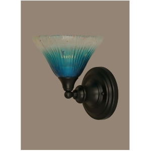 Toltec Lighting Wall Sconce Matte Black 7' Teal Crystal Glass 40-Mb-458 - All