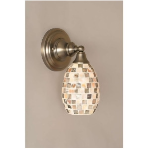 Toltec Lighting Wall Sconce Brushed Nickel 5' Seashell Glass 40-Bn-408 - All