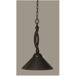 Toltec Lighting Bow Pendant 12' Charcoal Spiral Glass 271-Dg-442 - All