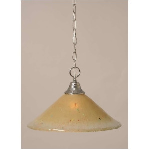 Toltec Lighting Chain Hung Pendant Chrome 16' Amber Crystal Glass 10-Ch-710 - All
