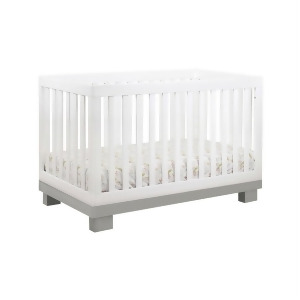 Babyletto Modo 3-in-1 Convertible Crib w/ Toddler Bed Kit Grey/White M6701gw - All