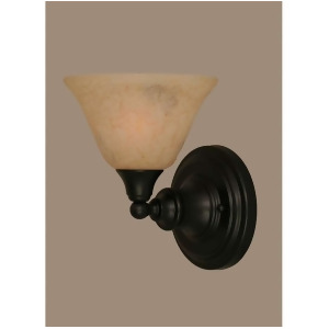 Toltec Lighting Wall Sconce Matte Black 7' Italian Marble Glass 40-Mb-508 - All