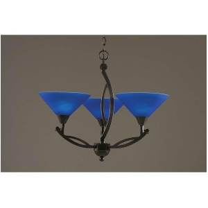 Toltec Lighting Bow 3 Light Chandelier 10 Blue Italian Glass 273-Bc-435 - All