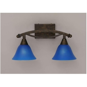 Toltec Lighting Bow 2 Light Bath Bar 7' Blue Italian Glass 172-Brz-4155 - All