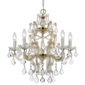 Crystorama Maria Theresa 6 Lt Spectra Crystal Gold Chandelier 4335-Gd-cl-saq - All