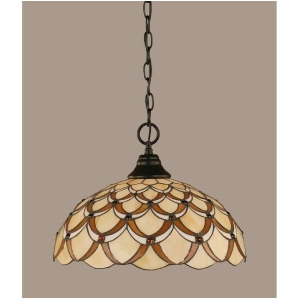 Toltec Lighting 'Chain Hung Pendant 16' Honey Brown Scallop 10-Mb-993 - All