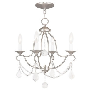 Livex Lighting Chesterfield Mini Chandelier in Brushed Nickel 6424-91 - All