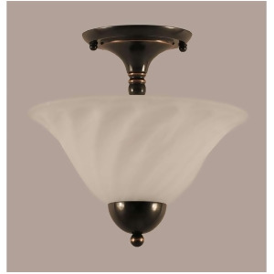 Toltec Lighting Semi-Flush 2 Bulbs White Alabaster Swirl Glass 120-Bc-5721 - All