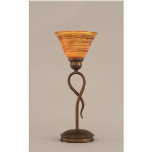 Toltec Lighting Leaf Table Lamp Bronze 7' Firre Saturn Glass 35-Brz-454 - All