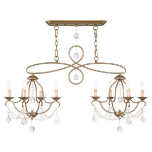 Livex Lighting Chesterfield Island/Chandelier in Antique Gold Leaf 6437-48 - All