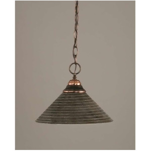 Toltec Lighting Chain Hung Pendant 12' Charcoal Spiral Glass 10-Bc-442 - All