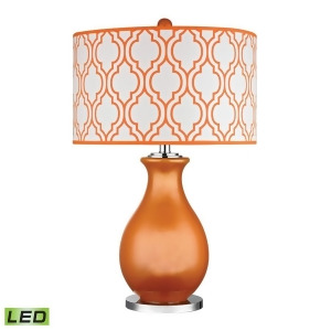 Dimond Thatcham Table Lamp in Tangerine Orange with Polished Nickel D2511-led - All