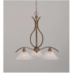 Toltec Lighting Swoop 3Light Chandelier 10' Frosted Crystal Glass 296-Brz-731 - All