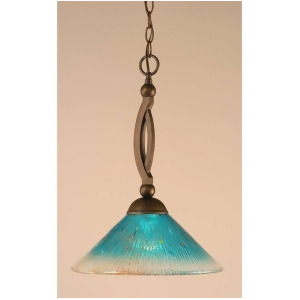 Toltec Lighting Bow Pendant Bronze Finish 12' Teal Crystal Glass 271-Brz-448 - All