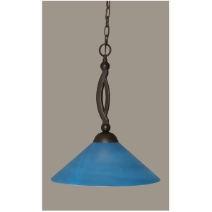 Toltec Lighting Bow Pendant Dark Granite 16' Blue Italian Glass 271-Dg-415 - All