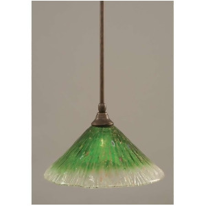 Toltec Lighting Stem Mini Pendant 12' Kiwi Green Crystal Glass 23-Brz-447 - All