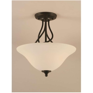 Toltec Lighting Capri 3 Bulb Semi-Flush 16' White Linen Glass 909-Dg-612 - All