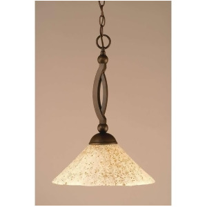 Toltec Lighting Bow Pendant Bronze Finish 12' Gold Ice Glass 271-Brz-702 - All