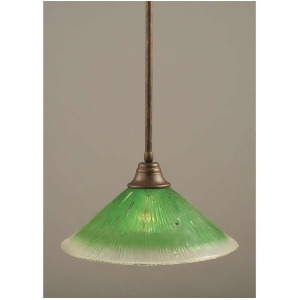 Toltec Lighting Stem Pendant Bronze 16' Kiwi Green Crystal Glass 26-Brz-717 - All