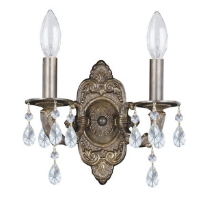 Crystorama Sutton 2 Light Crystal Spectra Crystal Sconce 5022-Vb-cl-s - All
