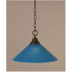 Toltec Lighting Chain Hung Pendant 16' Blue Italian Glass 10-Dg-415 - All