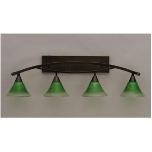 Toltec Lighting Bow 4 Light Bath Bar 7' Kiwi Green Crystal Glass 174-Bc-753 - All