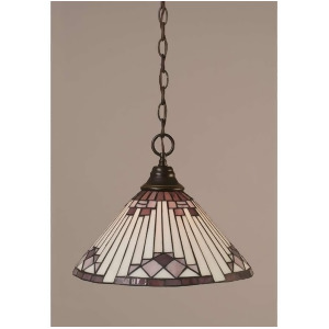 Toltec Lighting Chain Hung Pendant 15' Purple Sunray Tiffany Glass 10-Dg-938 - All