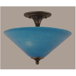 Toltec Lighting Semi-Flush 2 Bulbs 16' Blue Italian Glass 121-Dg-415 - All
