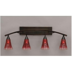 Toltec Lighting Bow 4 Light Bath Bar 5.5' Raspberry Crystal Glass 174-Bc-726 - All