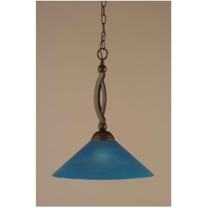 Toltec Lighting Bow Pendant Bronze Finish 16' Blue Italian Glass 271-Brz-415 - All