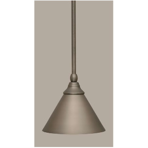 Toltec Lighting Stem Mini Pendant Brushed Nickel Cone Metal Shade 23-Bn-421 - All