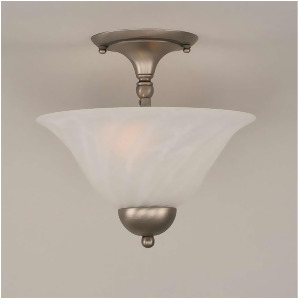Toltec Lighting Semi-Flush 2 Bulbs White Alabaster Swirl Glass 120-Bn-5721 - All