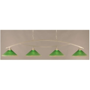 Toltec Lighting Bow 4Light Billiard Light Kiwi Green Crystal Glass 874-Bn-717 - All
