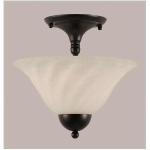 Toltec Lighting Semi-Flush 2 Bulbs White Alabaster Swirl Glass 120-Mb-5721 - All