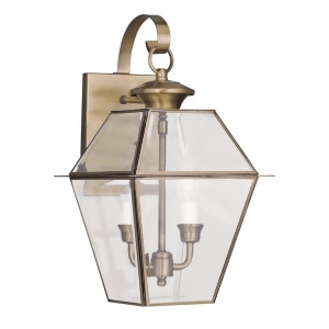 Livex Lighting Westover Outdoor Wall Lantern in Antique Brass 2281-01 - All