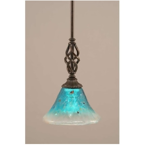 Toltec Lighting Elegante Mini Pendant 7' Teal Crystal Glass 80-Dg-458 - All