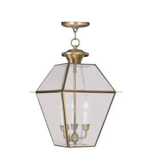 Livex Lighting Westover Outdoor Chain Hang in Antique Brass 2385-01 - All