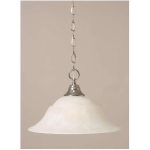 Toltec Lighting Chain Hung Pendant Chrome 16' White Marble Glass 10-Ch-53615 - All