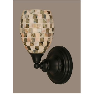 Toltec Lighting Wall Sconce Matte Black Finish 5' Seashell Glass 40-Mb-408 - All