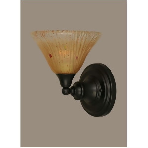 Toltec Lighting Wall Sconce Matte Black 7' Amber Crystal Glass 40-Mb-750 - All
