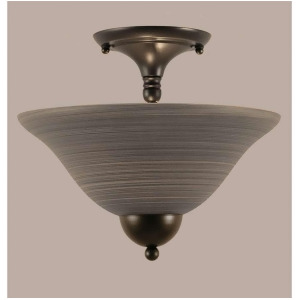 Toltec Lighting Semi-Flush 2 Bulbs 12' Gray Linen Glass 120-Mb-604 - All