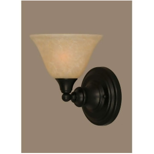 Toltec Lighting Wall Sconce Matte Black 7' Amber Marble Glass 40-Mb-503 - All