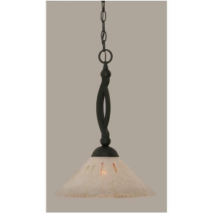 Toltec Lighting Bow Pendant Matte Black 12' Frosted Crystal Glass 271-Mb-701 - All
