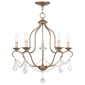 Livex Lighting Chesterfield Chandelier in Antique Gold Leaf 6435-48 - All